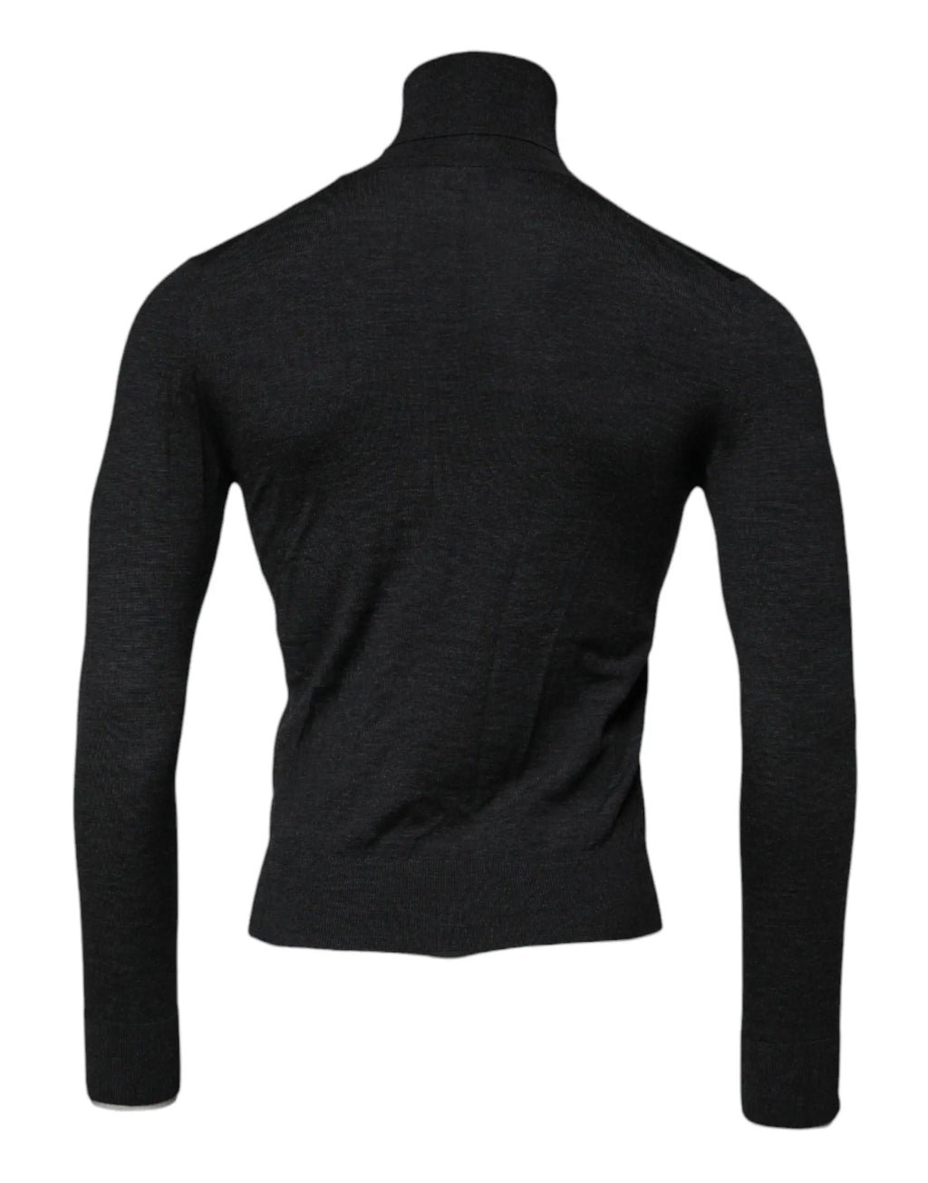 Dolce & Gabbana pull col roulé en laine noire avec silhouette lisse et ajustée manches longues