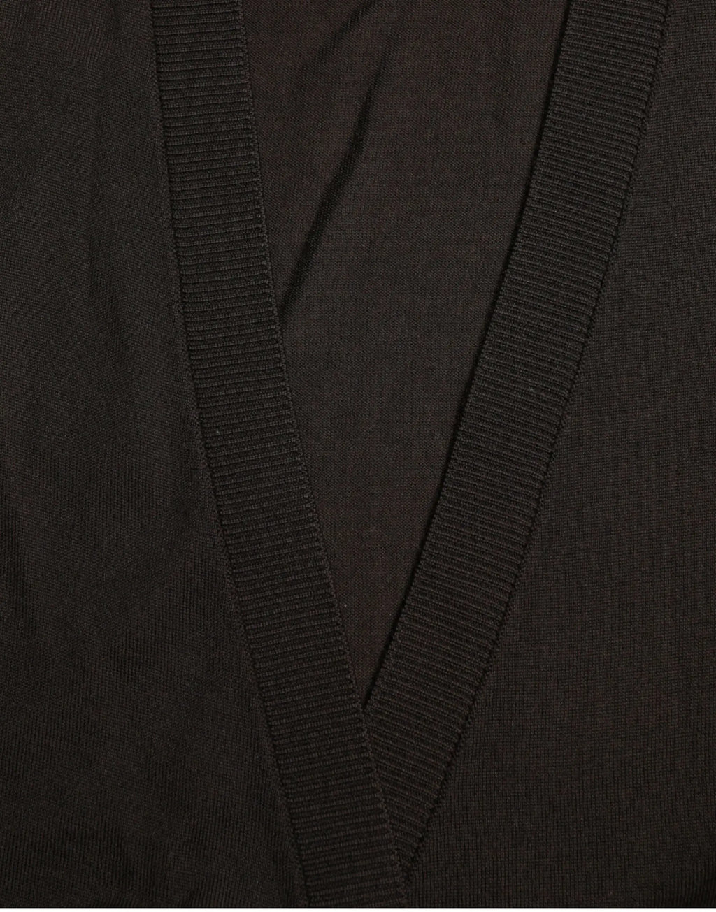 Cardigan à col en v noir en laine dolce & gabbana en maille côtelée
