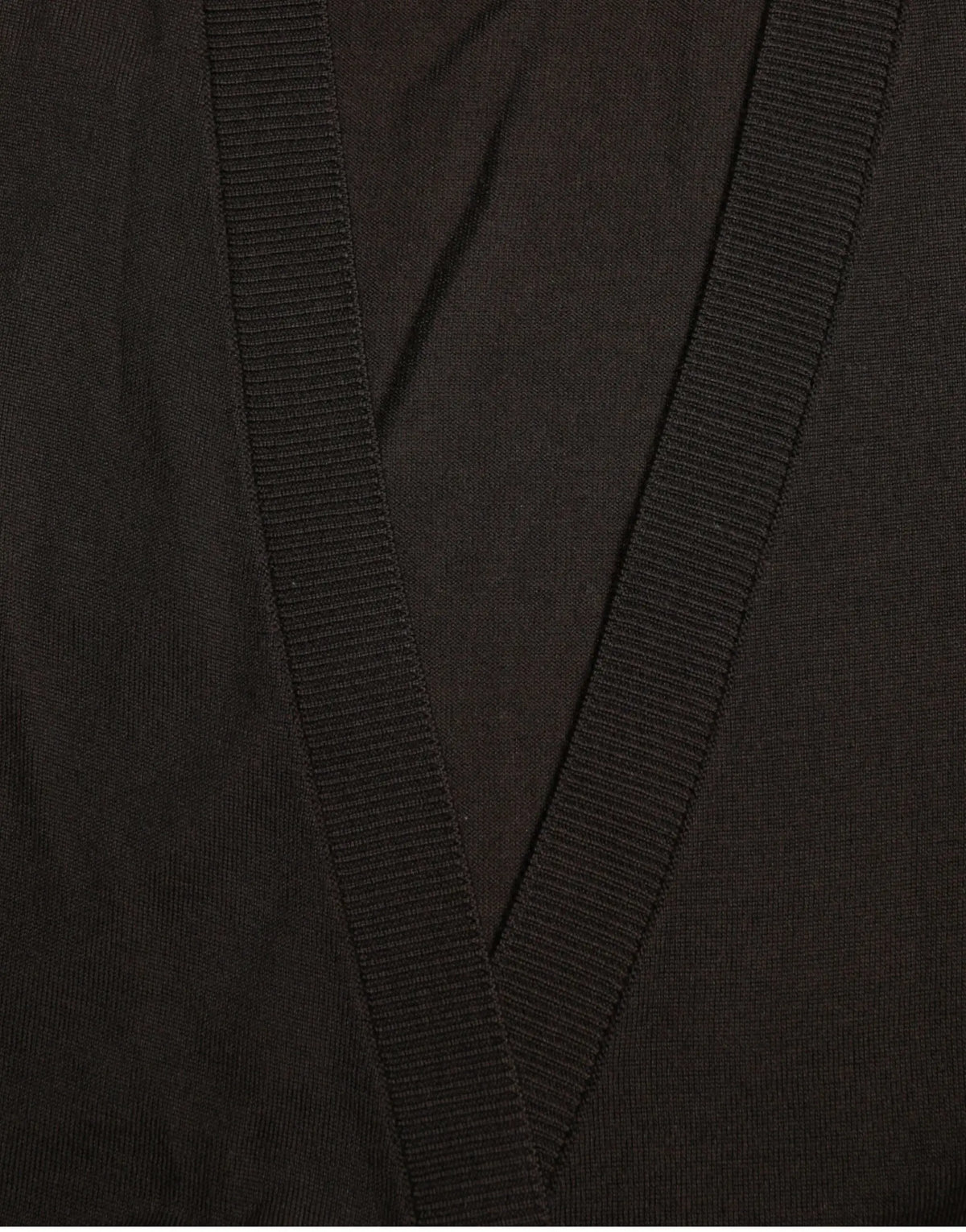 Cardigan à col en v noir en laine dolce & gabbana en maille côtelée
