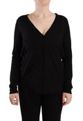 Cardigan dolce gabbana noir en laine à col en v manches longues avec poches latérales discrètes et texture douce tricotée