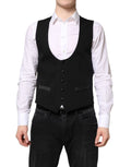 Dolce & gabbana veste formelle noire en laine avec coupe ajustée et boutons assortis