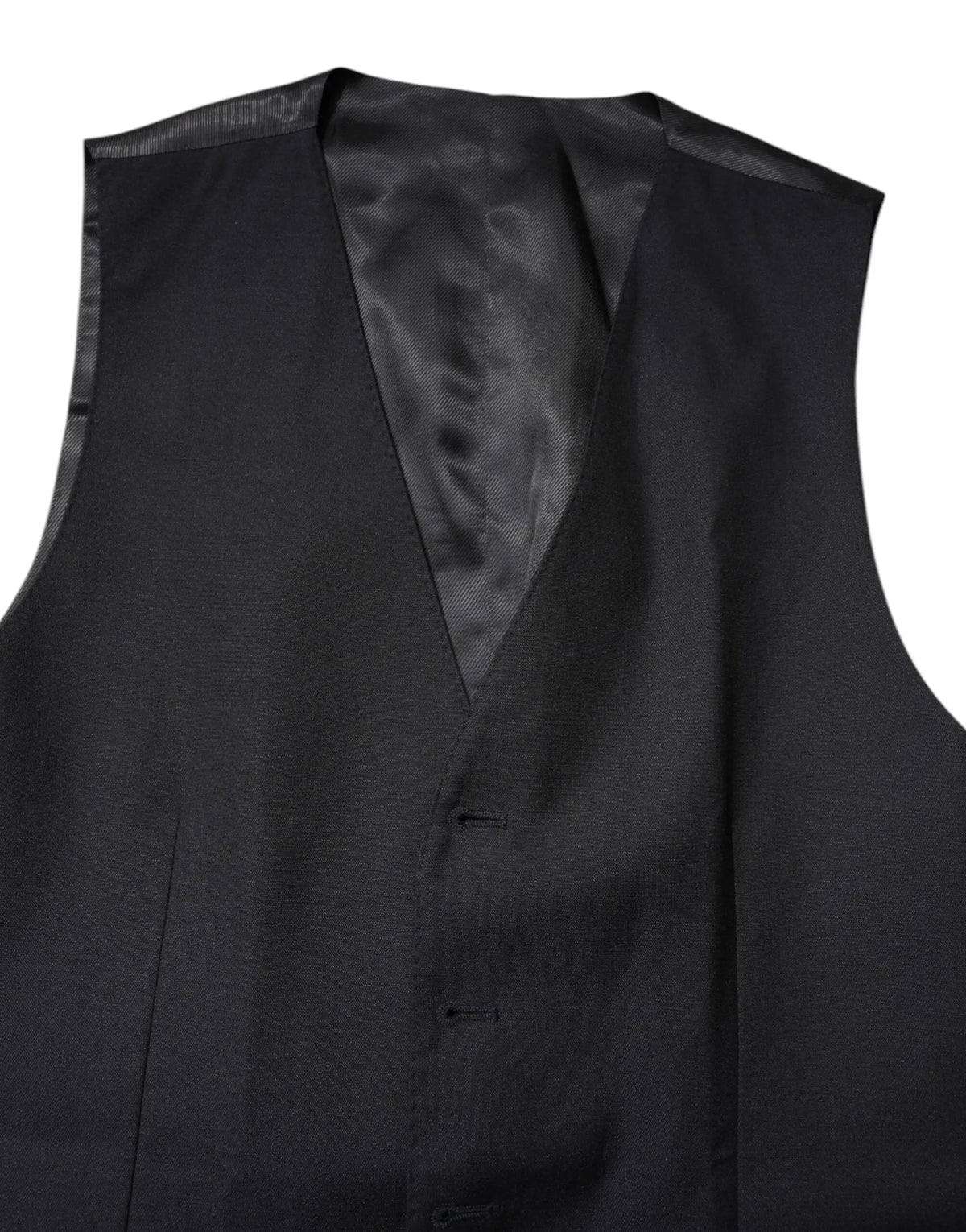 Dolce & Gabbana veste formelle noire en laine avec tissage texturé subtil et intérieur doublé satin