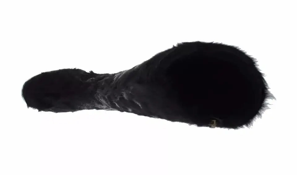 Bottes dolce & gabbana xiangao noires en cuir avec doublure en fausse fourrure de mouton au design élancé