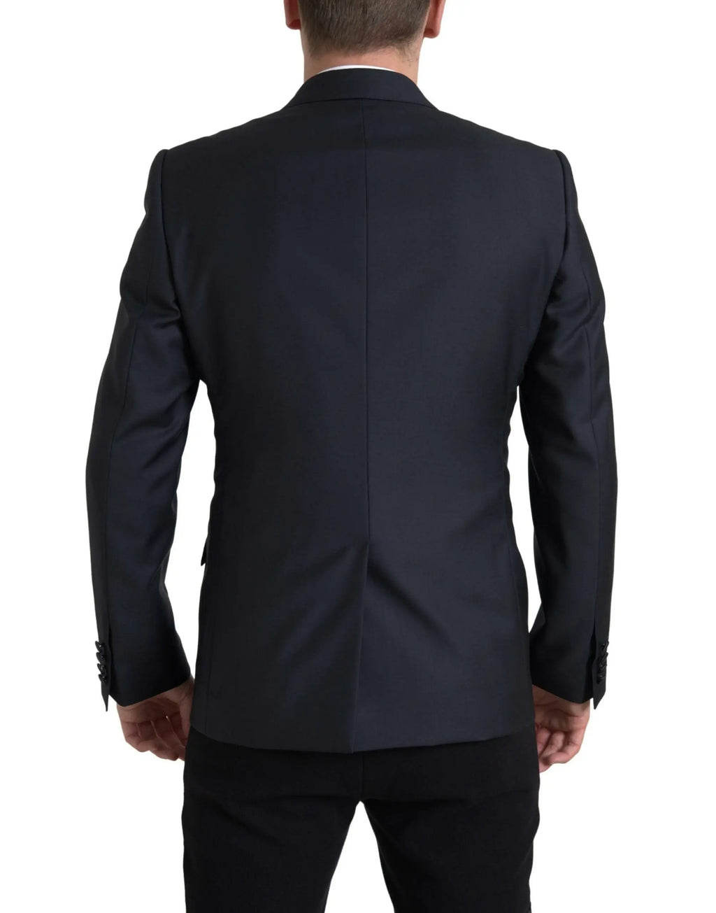Veste de costume noire tailored dolce & gabbana avec design formel élégant et texture subtile martini bleu