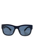 Lunettes de soleil dolce & gabbana en acétate bleu avec monture noire et verres polarisés dégradés gris foncé