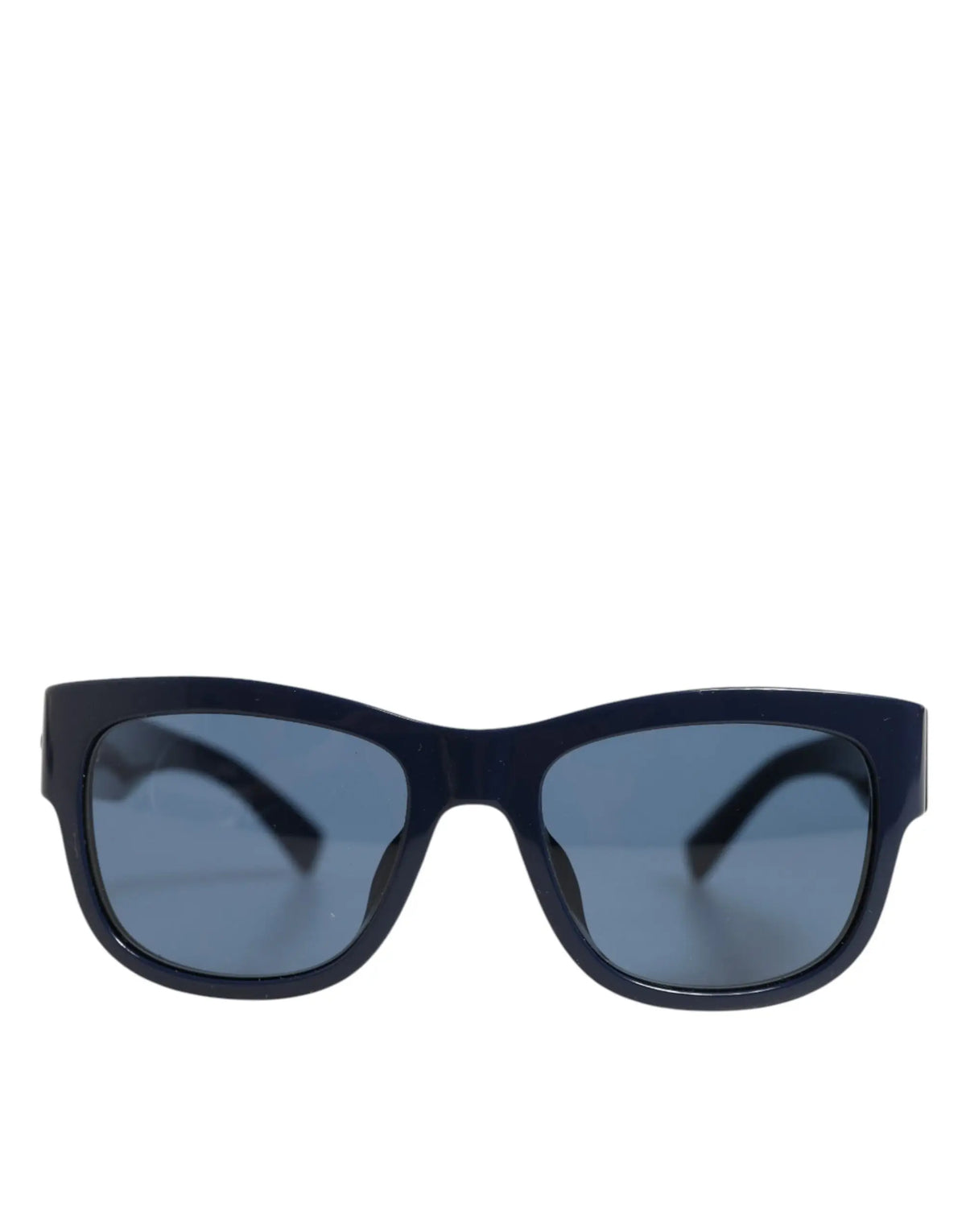 Lunettes de soleil dolce & gabbana en acétate bleu avec monture noire et verres polarisés dégradés gris foncé