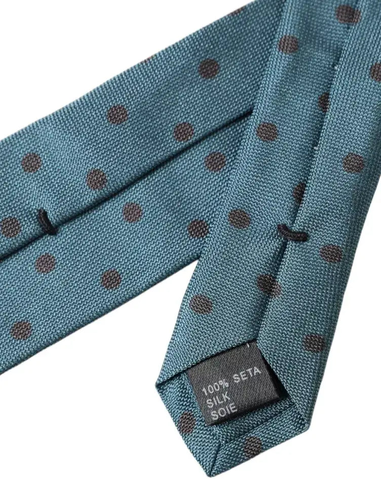 Teal et marron cravate en soie à pois réglable pour homme dolce gabbana bleu noir