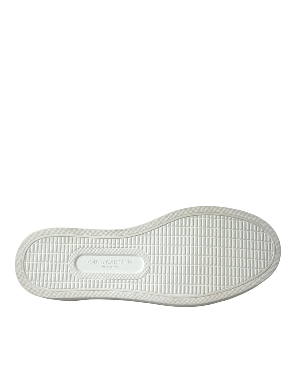 Semelle blanche en caoutchouc avec motif en grille et logo embossé dolce & gabbana des sneakers leopard en cuir de veau bleu