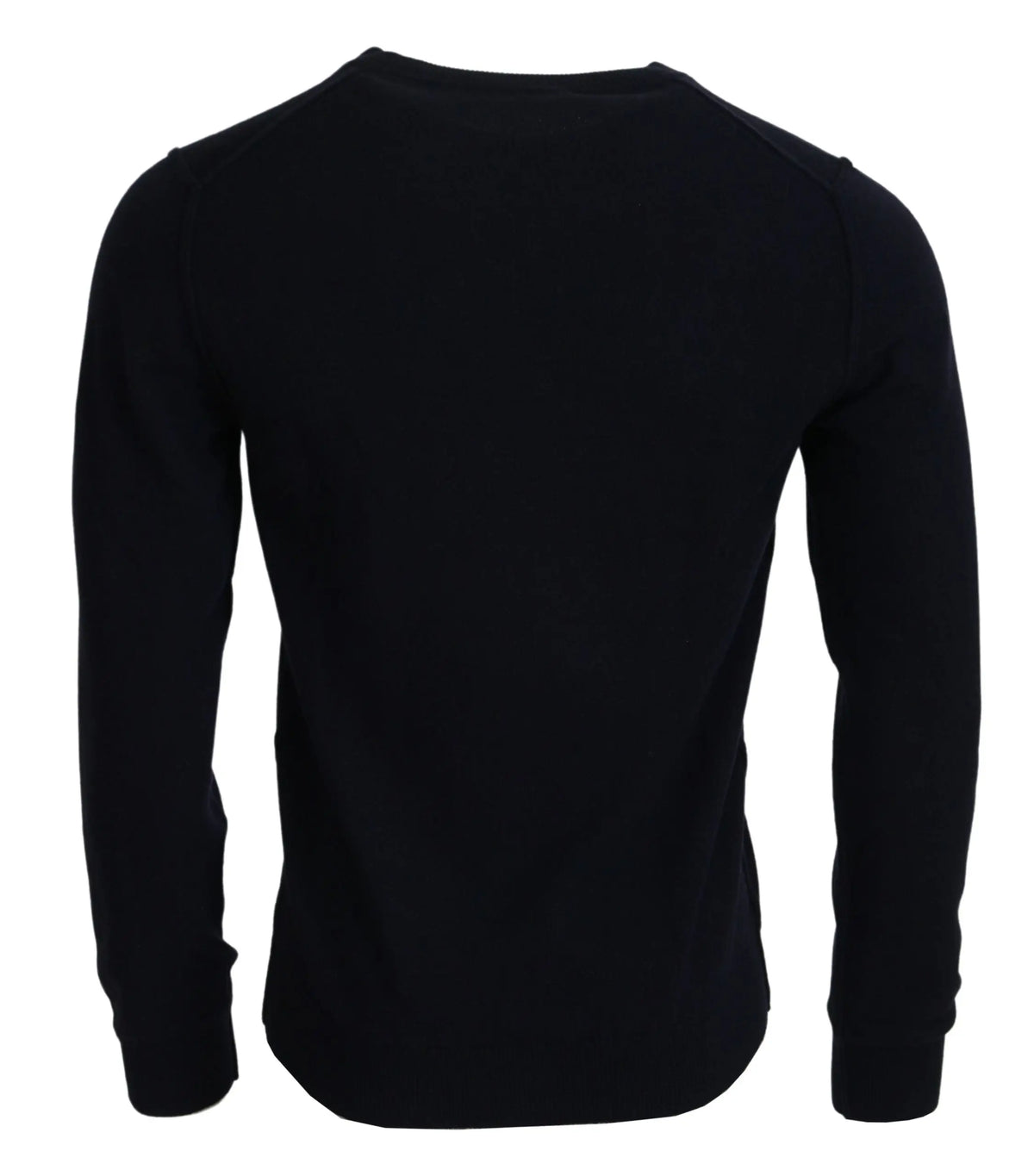 Pull-over dolce & gabbana en cachemire bleu à imprimé ii avec col rond noir manches longues en vue avant