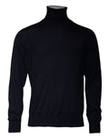 Pullover dolce & gabbana en cachemire bleu col roulé avec texture côtelée lisse