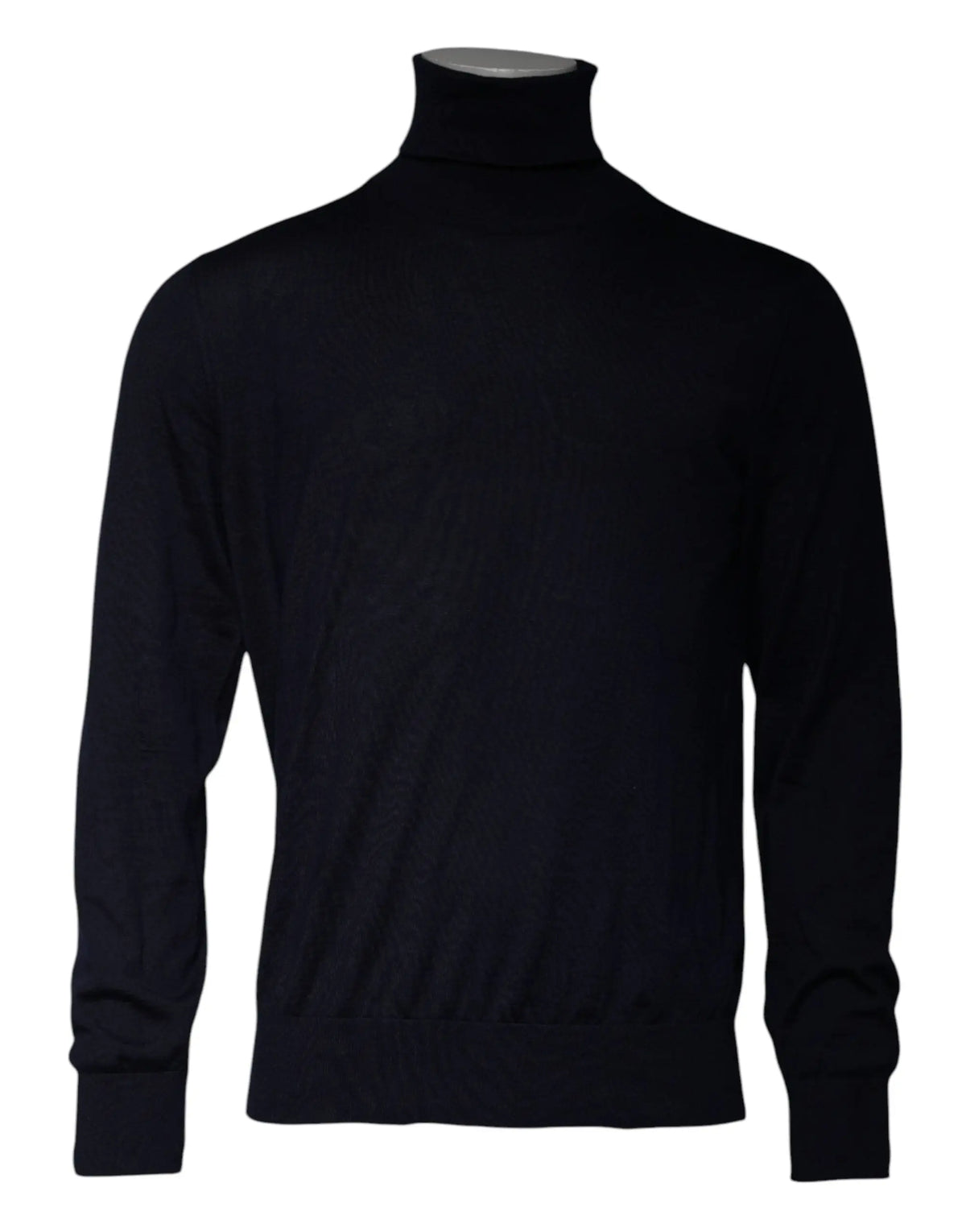 Dolce & gabbana pull col roulé bleu en cachemire avec texture côtelée lisse en maille