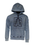 Sweat à capuche bleu délavé style denim en coton mélangé dolce & gabbana avec impression noire dc depuis 1984