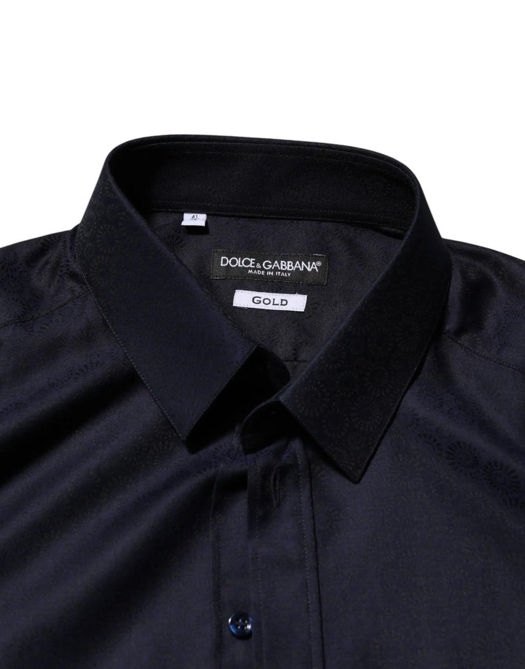 Chemise homme dolce & gabbana noire en satin avec col classique dans une finition élégante