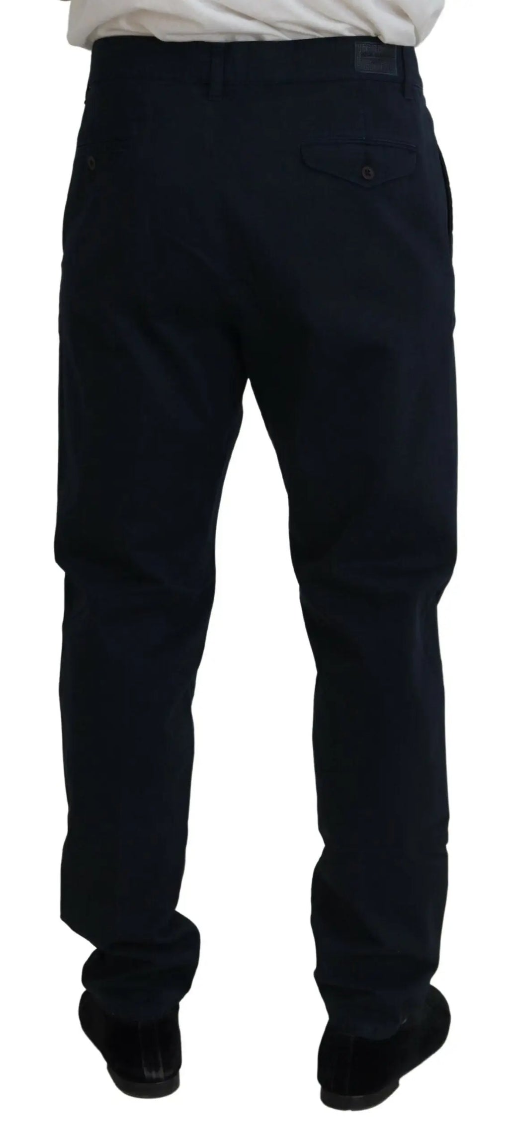 Pantalon formel pour homme dolce & gabbana en coton bleu marine denim avec coupe droite classique et coutures discrètes