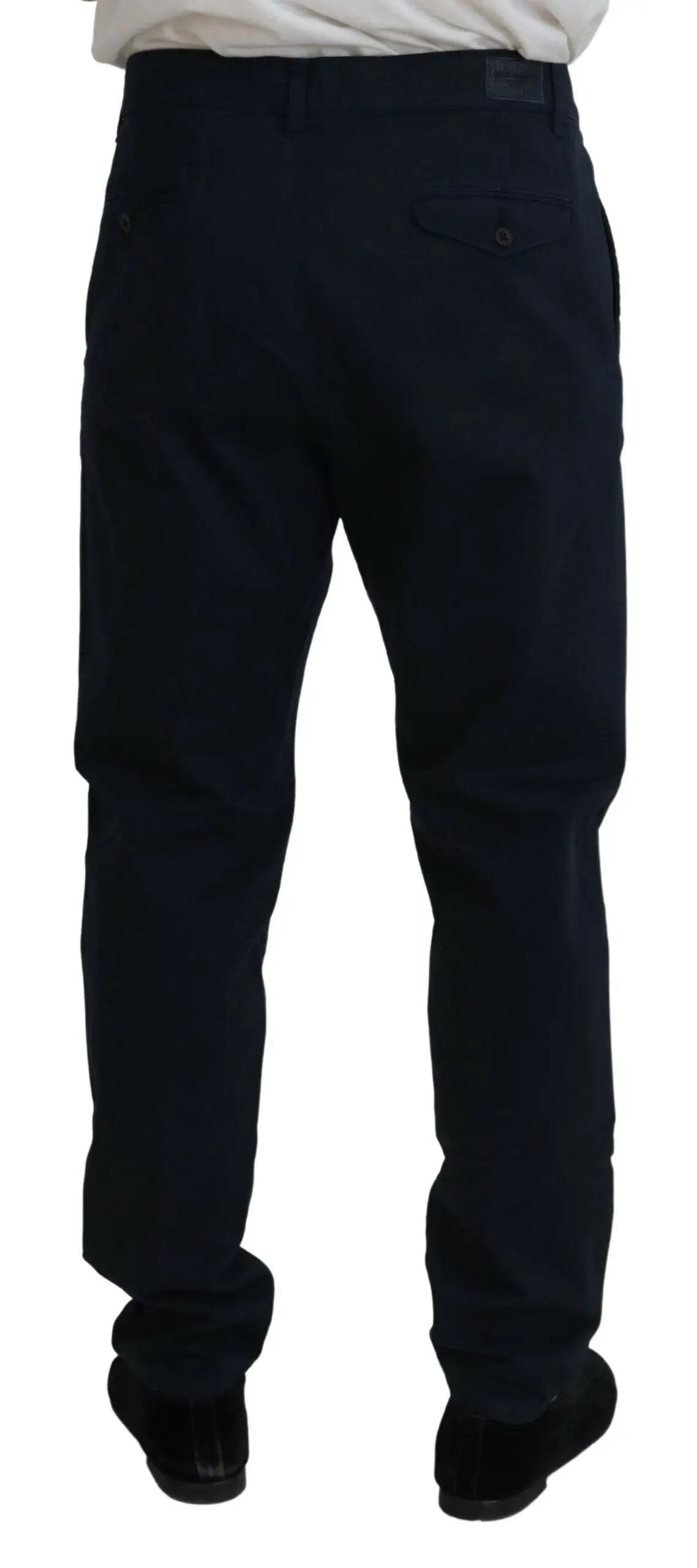 Pantalon formel pour homme dolce & gabbana en coton bleu marine denim avec coupe droite classique et coutures discrètes