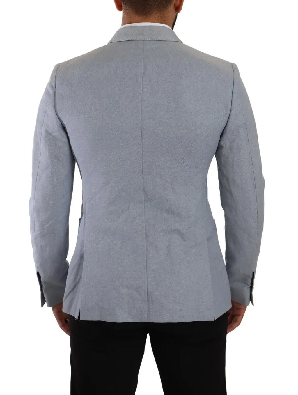 Blazer dolce & gabbana bleu en coton lin coupe slim avec texture subtile et coupe structurée gris clair