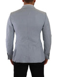 Blazer dolce & gabbana bleu en coton lin coupe slim avec texture subtile et coupe structurée gris clair