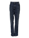Jean denim bleu foncé dolce gabbana en coton avec taille mi-haute et coupe droite classique à cinq poches