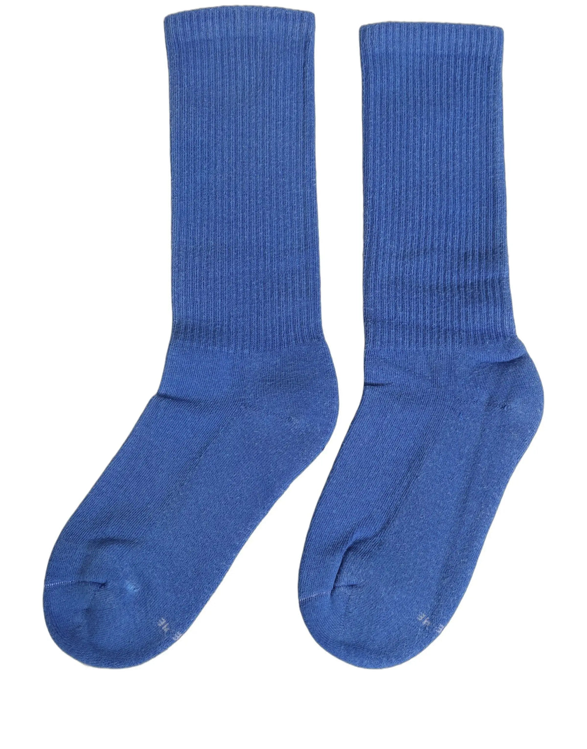 Une paire de chaussettes bleu dolce gabbana en coton côtelé avec une longueur classique mi-mollet