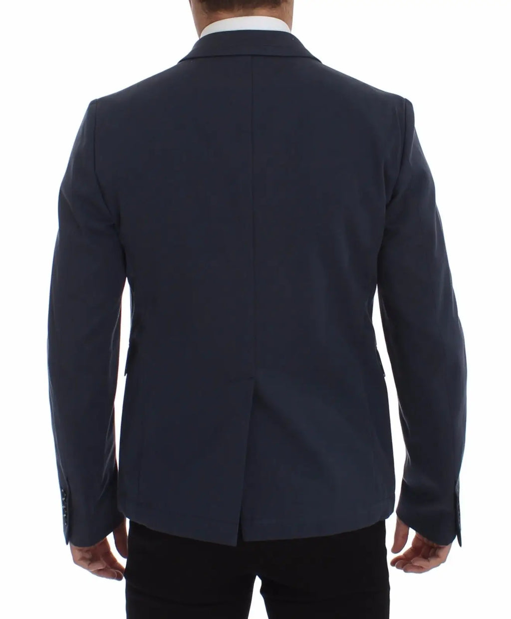 Blazer décontracté en coton stretch bleu marine dolce & gabbana avec col cranté et fermeture simple boutonnage