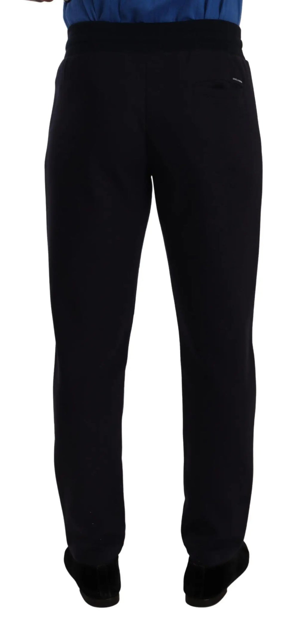 Pantalon de jogging dolce & gabbana bleu en coton stretch avec taille élastique ajustée et poches latérales discrètes