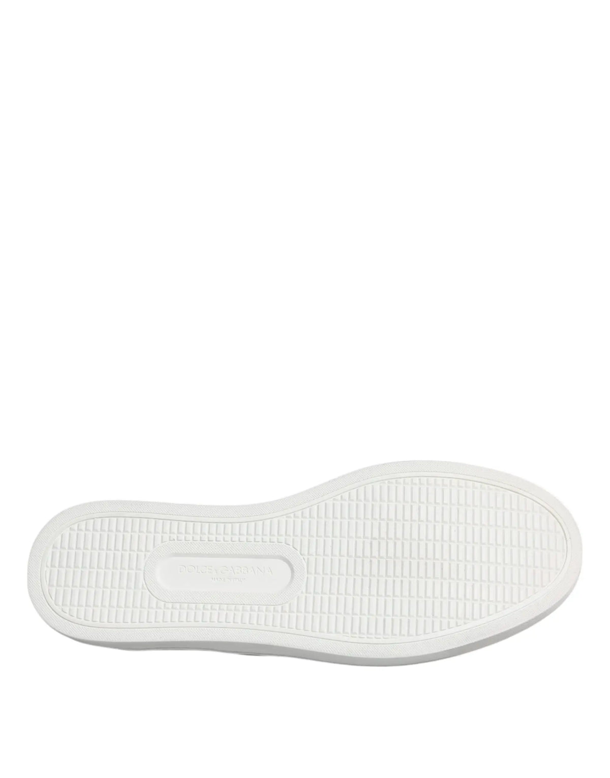 Semelle blanche en caoutchouc à motif quadrillé avec logo embossé au centre des baskets homme dolce & gabbana bleu cuir exotique croco
