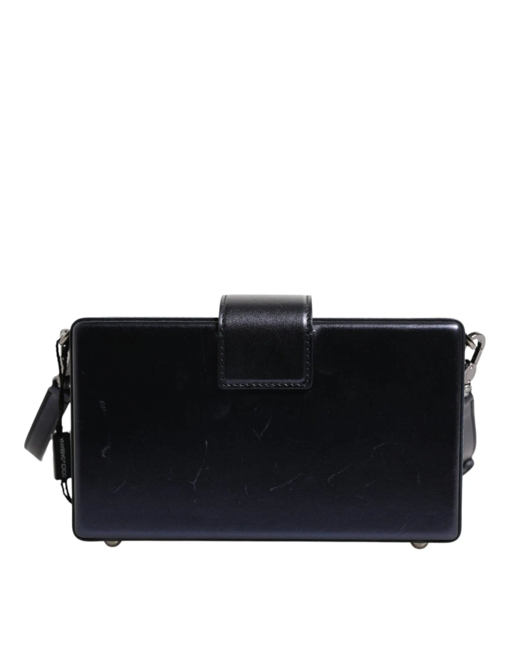 Sac bandoulière dolce & gabbana dg box en cuir dagneau bleu avec design rectangulaire élégant et hardware argenté