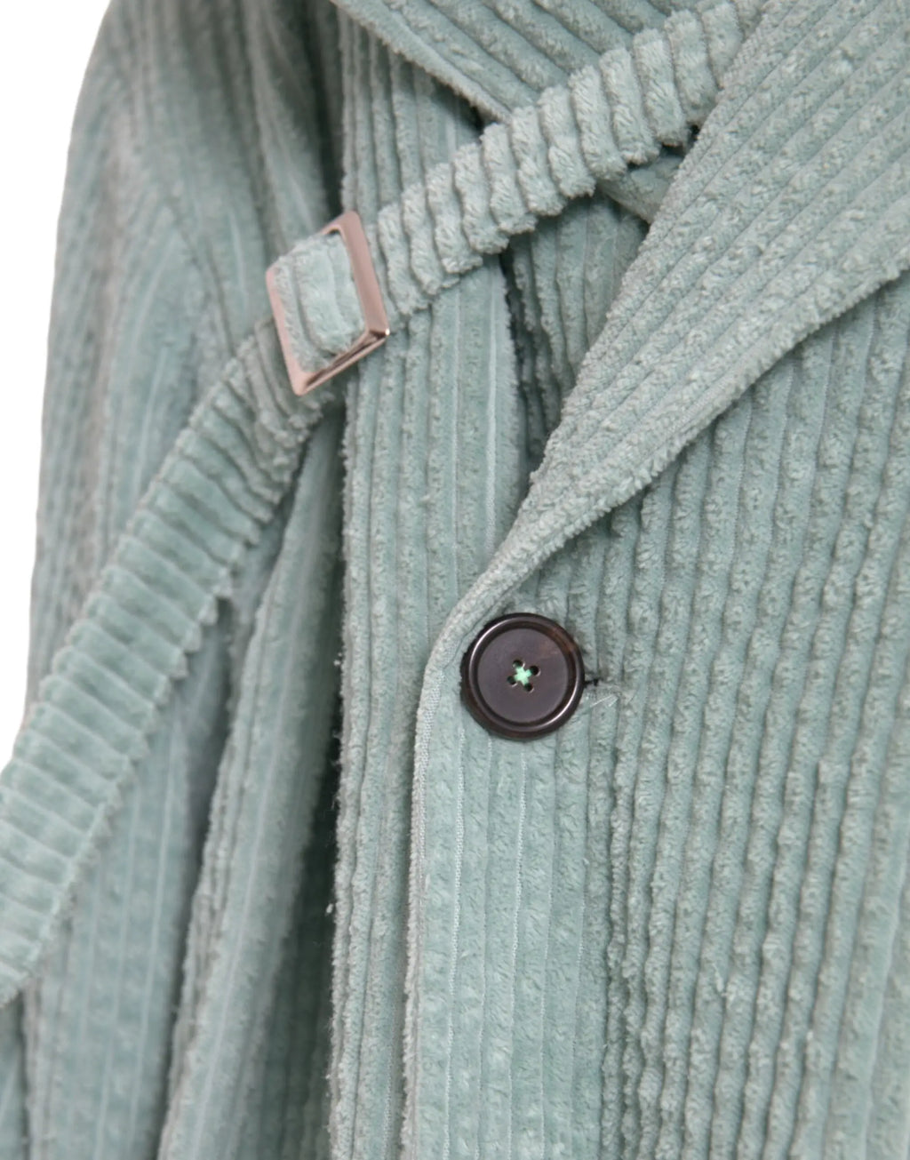 Dolce & Gabbana veste bleu double boutonnage en velours côtelé coton avec bouton marron et boucle ton or rose
