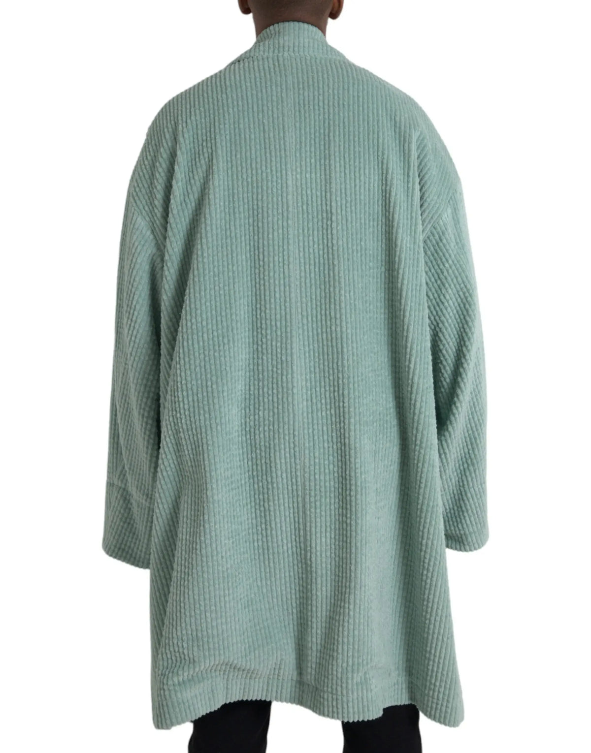 Veste en coton bleu double boutonnage dolce & gabbana en velours côtelé vert menthe doux à coupe ample décontractée