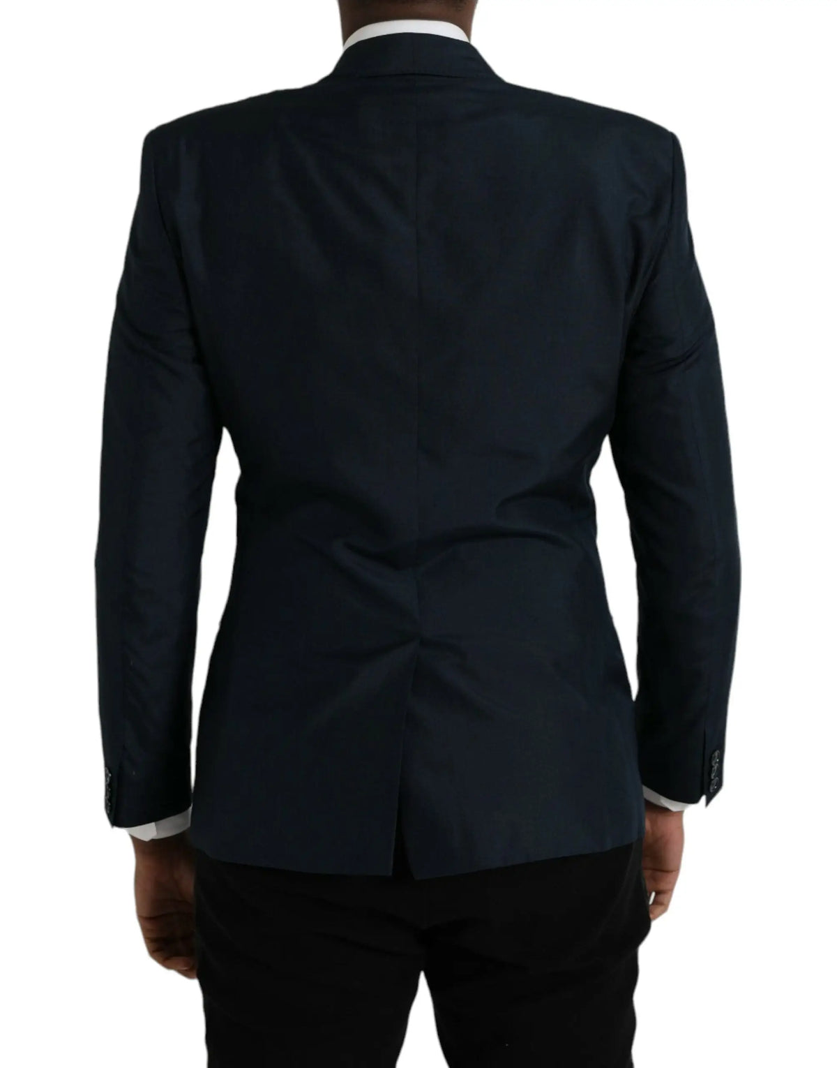 Veste de costume noire dolce & gabbana avec revers crantés et texture subtile coupe blazer simple boutonnage