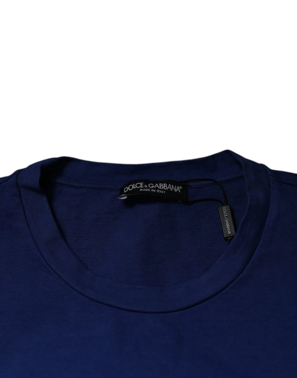 T-shirt dolce gabbana bleu marine en coton doux avec col rond classique et imprimé graphique