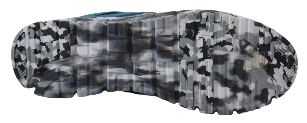 Semelle en caoutchouc camouflage gris et noir des baskets basses sport en cuir bleu gris dolce & gabbana