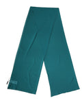 Pantalon large teal en tissu lisse avec couture subtile et foulard dolce gabbana bleu vert en soie 200x64cm