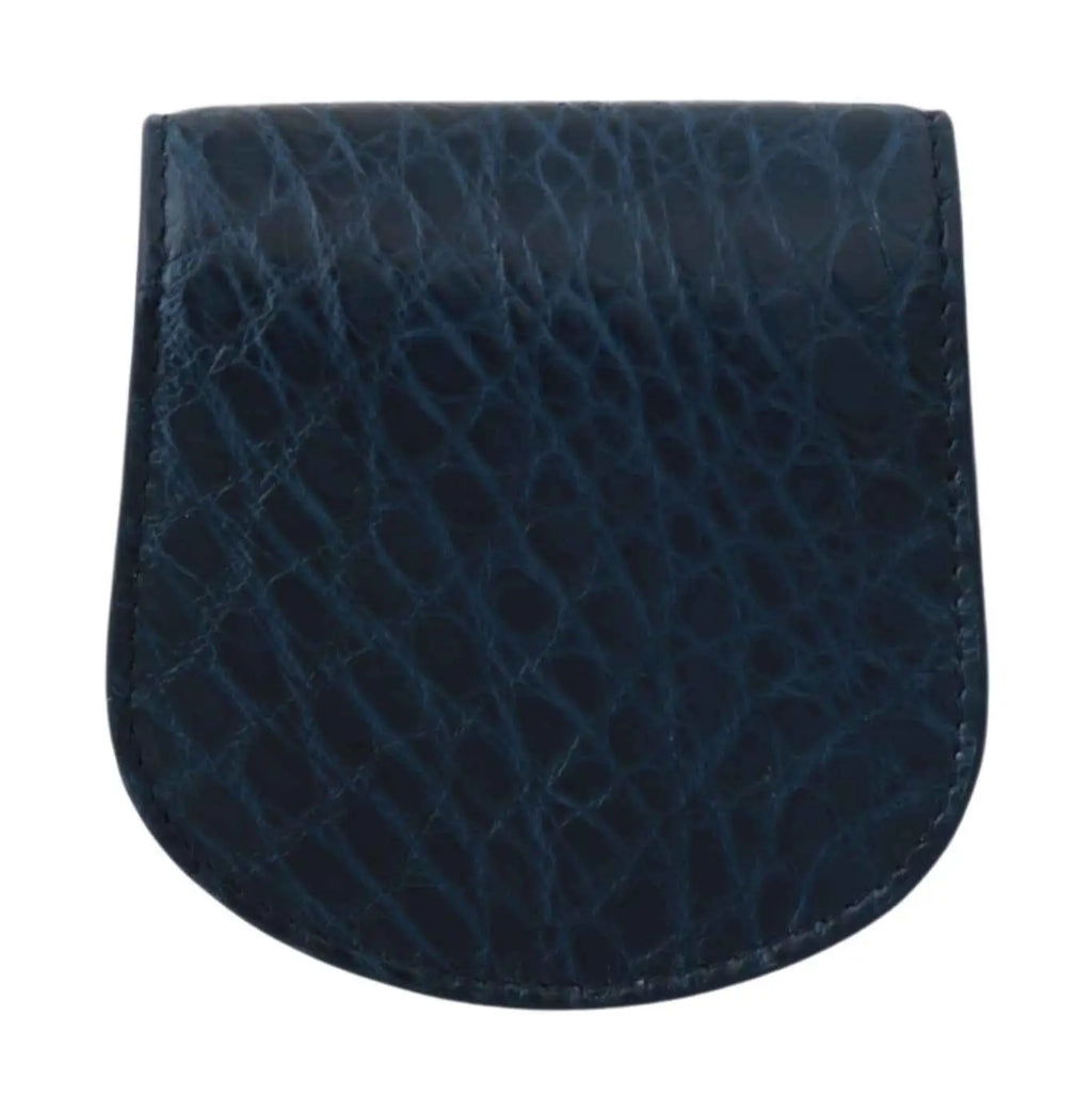 Pochette à monnaie bleu foncé en cuir à motif crocodile dolce & gabbana pour étui à préservatif en peau exotique