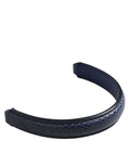 Bracelet manchette en cuir bleu foncé à texture peau de serpent pour le sac à main dolce & gabbana ayers large