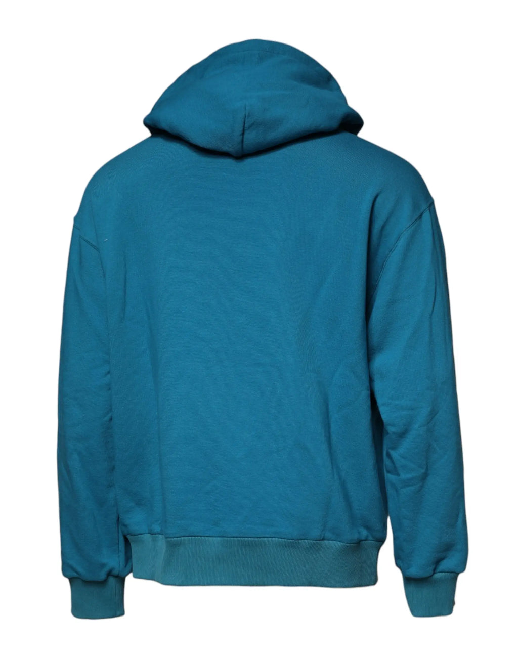 Sweat à capuche dolce gabbana bleu en coton avec tissu doux et lisse et poignets et ourlet côtelés