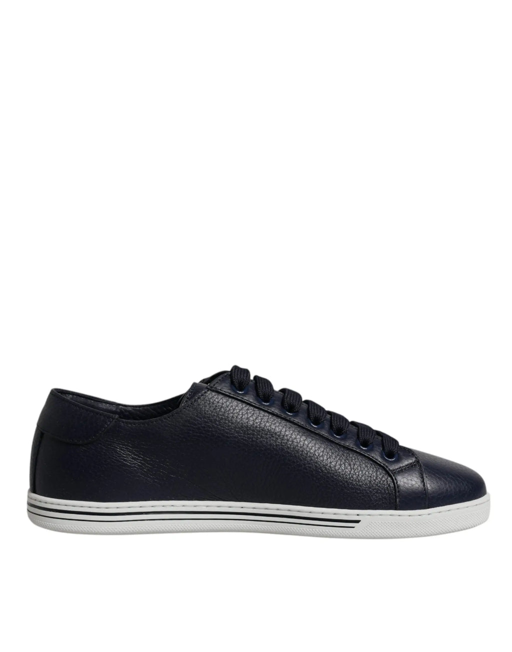Baskets dolce & gabbana saint tropez homme en cuir noir bas avec semelle blanche en caoutchouc texturée subtilement