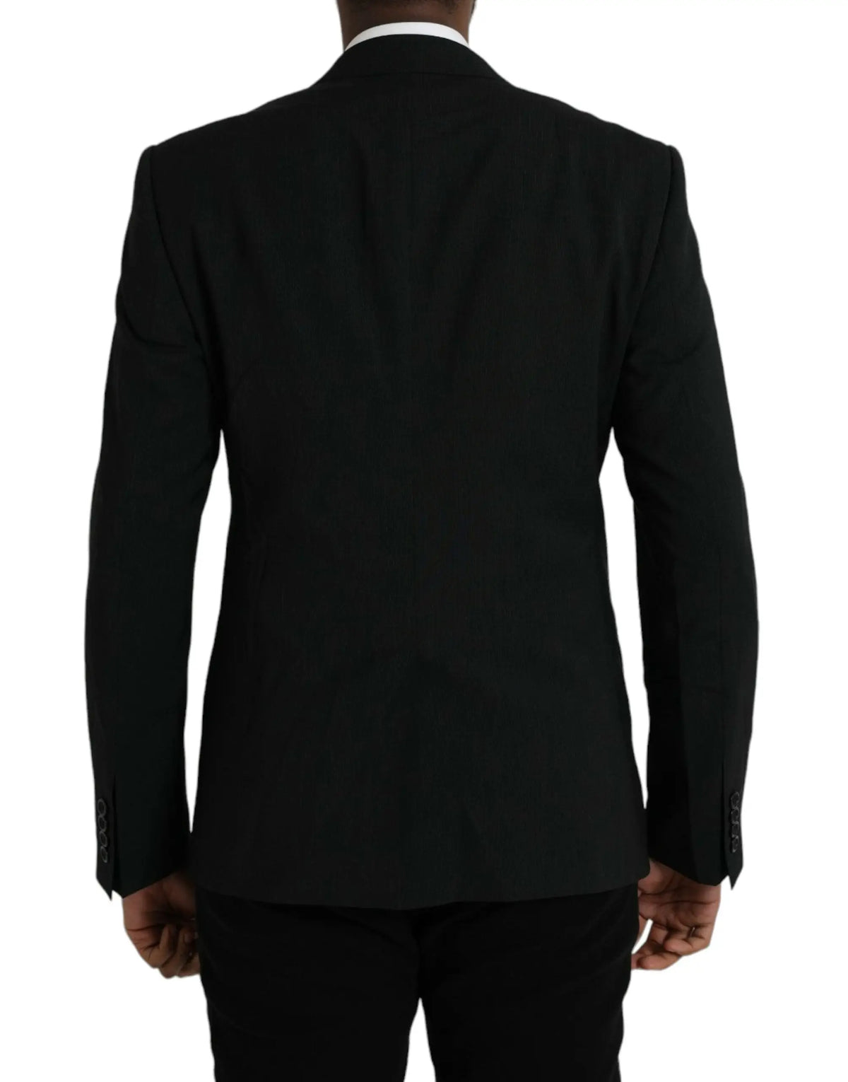 Veste de costume noire dolce gabbana blue martini en laine avec revers en châle texture subtile et coupe ajustée