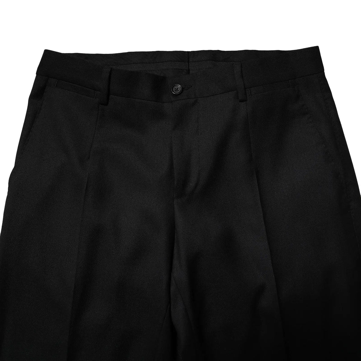 Pantalon plissé noir en laine douce texturée avec fermeture à bouton du costume formel 2 pièces dolce & gabbana blue martini