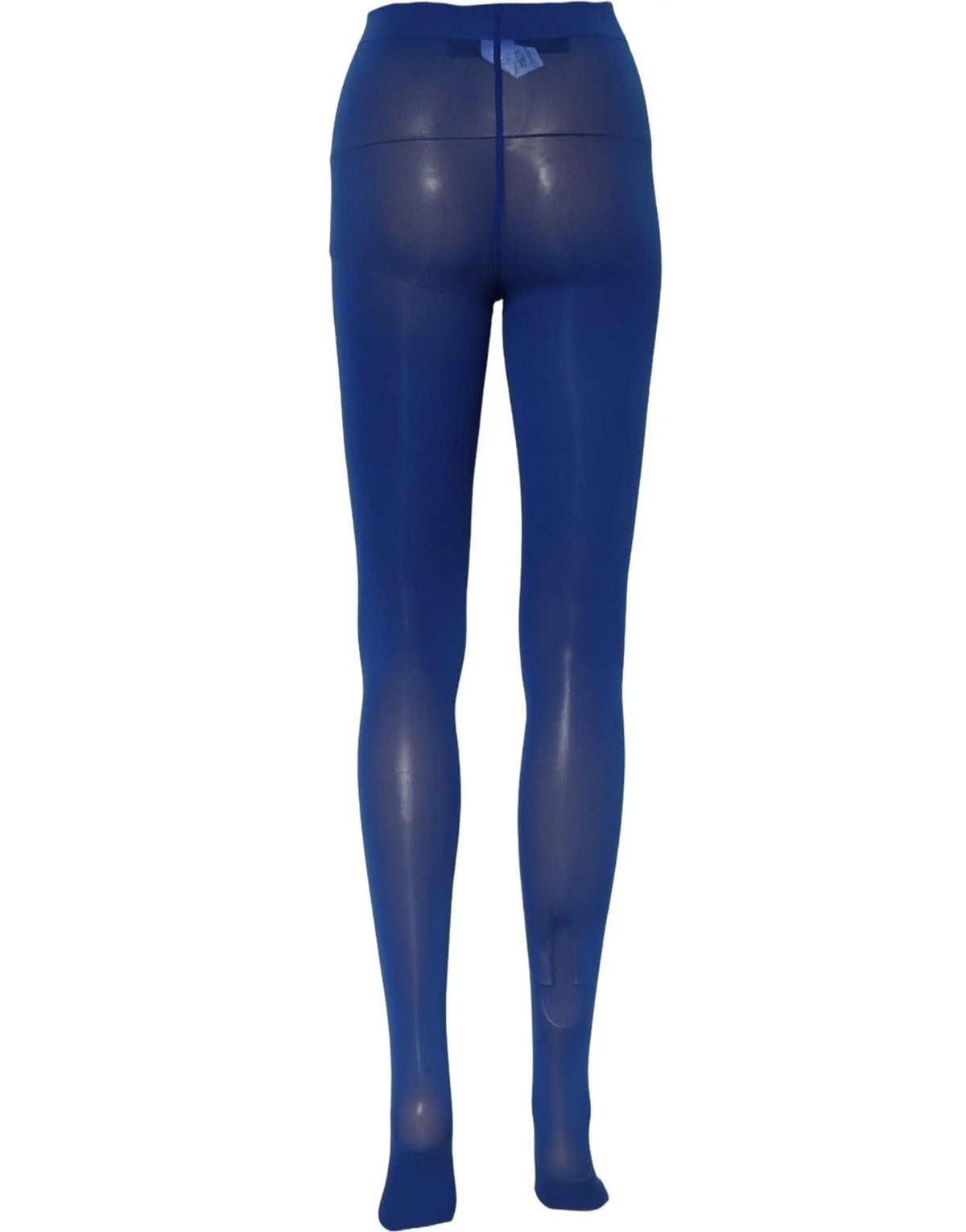 Collants bleu profond en nylon dolce & gabbana avec finition lisse et brillante