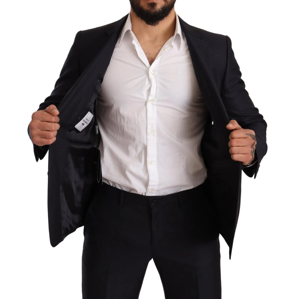 Veste de costume noire dolce & gabbana martini slim fit à coupe structurée avec légère brillance