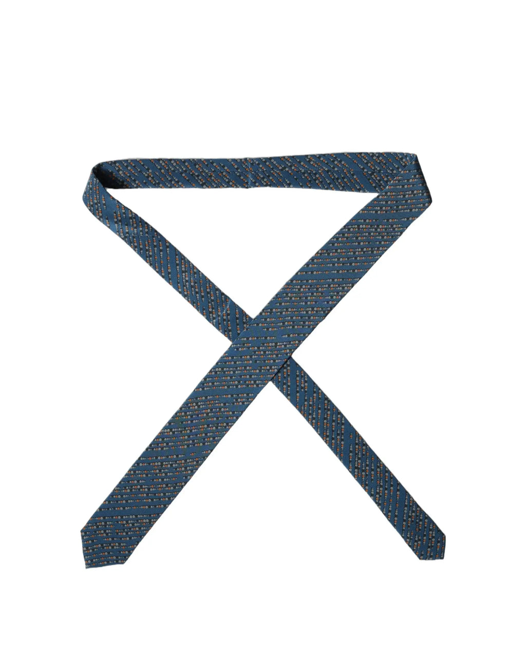 Cravate homme dolce gabbana bleu marine en soie 100 pour cent avec motif géométrique subtil et réglable