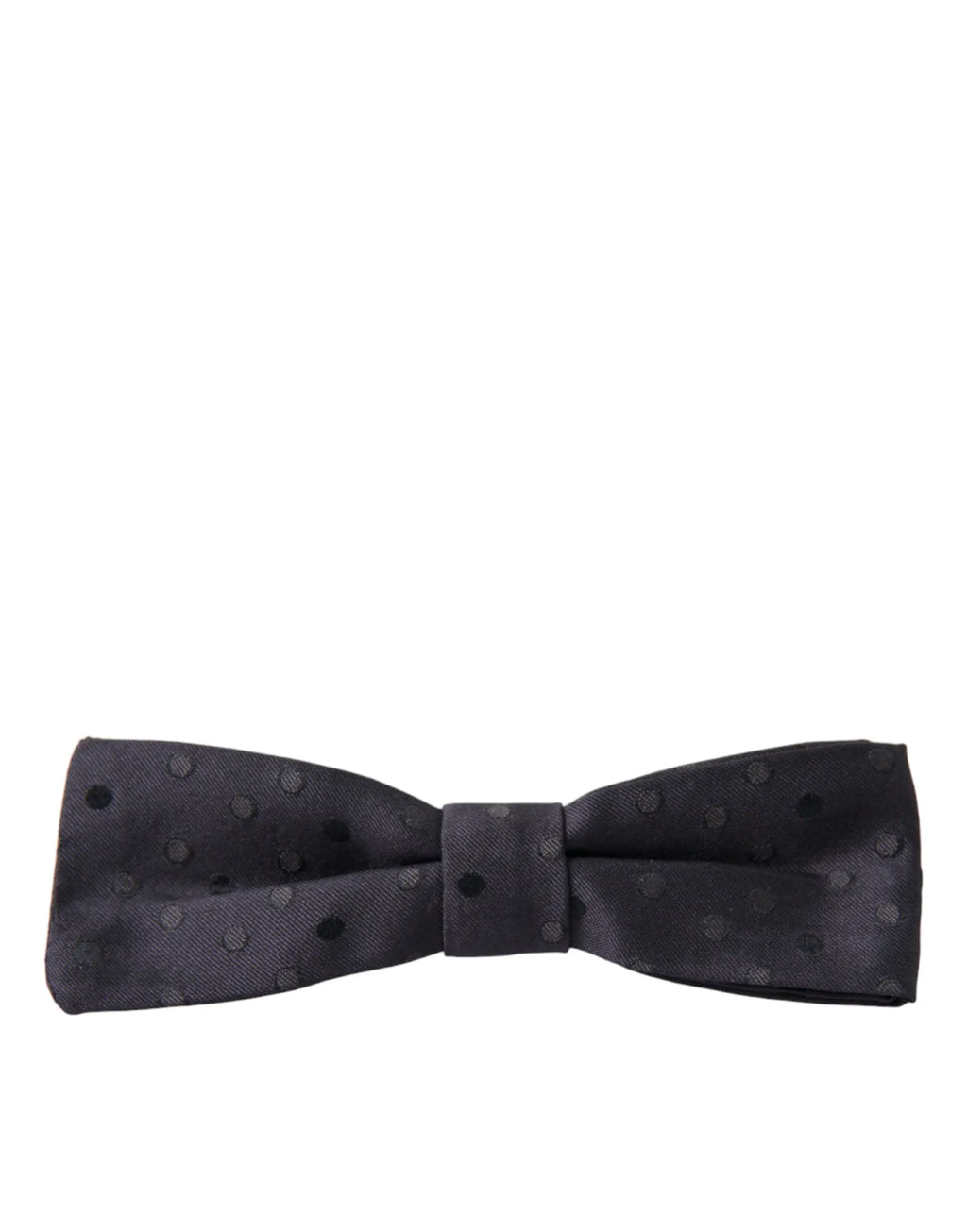 Un élégant nœud papillon dolce & gabbana noir en satin lisse avec motif à pois subtil ajustable pour homme