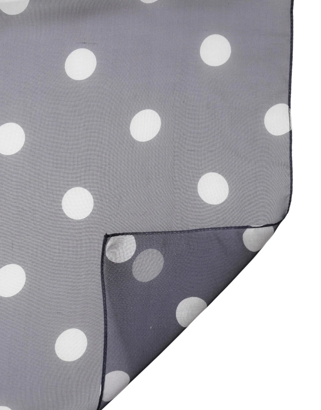 Écharpe grise dolce & gabbana à pois blancs en soie avec tissage texturé et bords soignés 205cm x 132cm