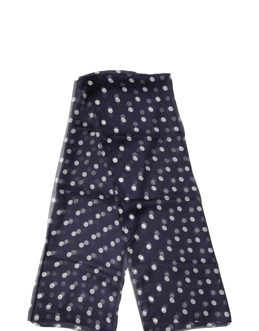 Dolce & gabbana foulard en soie bleu marine à pois blancs motif 205cm x 132cm écharpe tour de cou