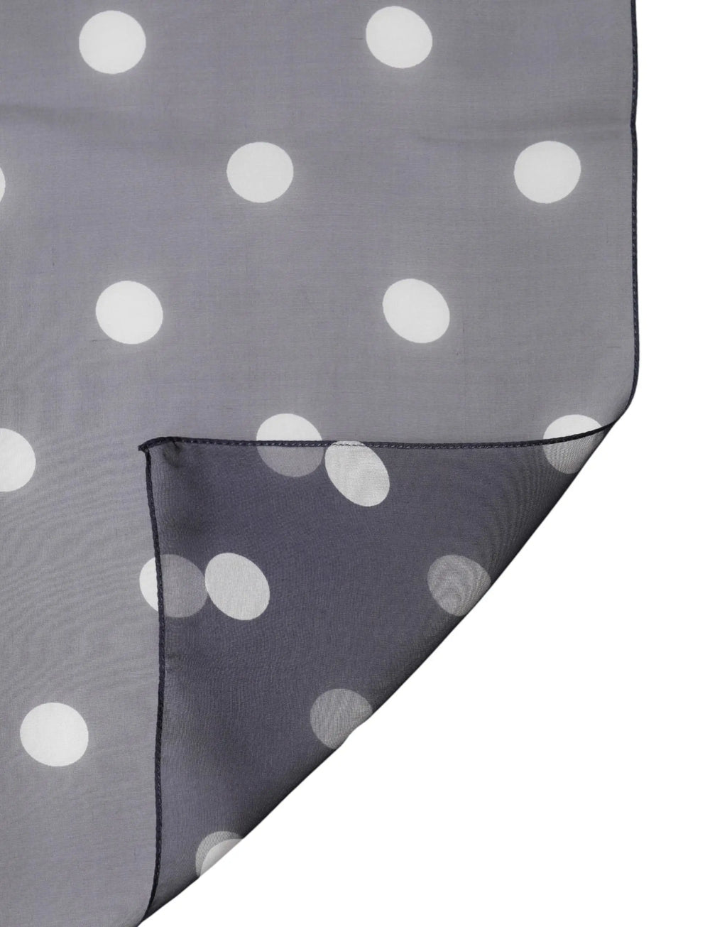 Foulard carré en soie bleu dolce gabbana avec pois blancs 91,5 cm x 89,5 cm en tissu transparent gris