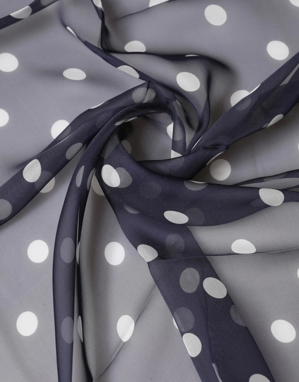 Foulard carré en soie dolce & gabbana gris transparent à pois blancs 91,5 cm x 89,5 cm