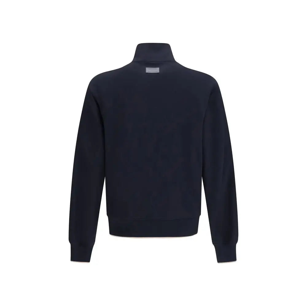 Sweatshirt dolce gabbana bleu marine à col montant en polyamide pour un look élégant et confortable