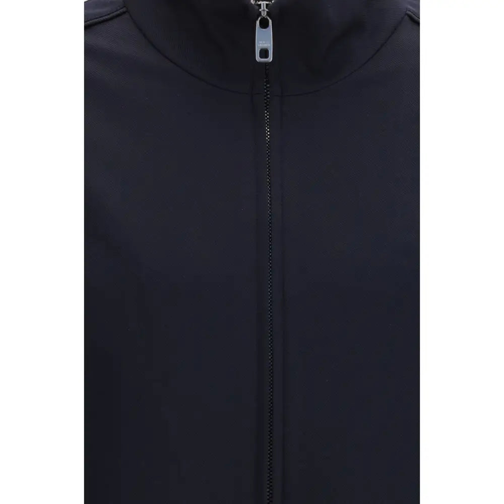 Veste longue dolce & gabbana bleu en polyamide avec zip argenté vif et design moderne