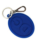 Dolce & gabbana porte-clés en silicone bleu ovale avec logo dg en métal argenté et boucle en laiton